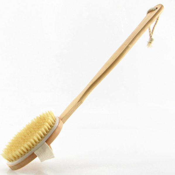 Bamboo Long Handle Exfoliating Bath Brush and Massager