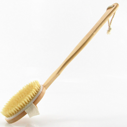 Bamboo Long Handle Exfoliating Bath Brush and Massager