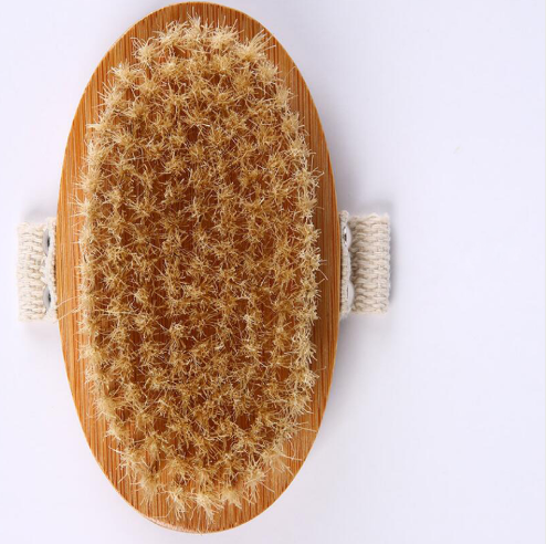Bamboo Long Handle Exfoliating Bath Brush and Massager