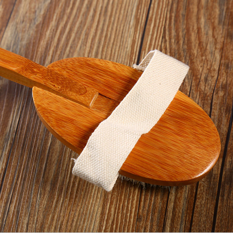Bamboo Long Handle Exfoliating Bath Brush and Massager